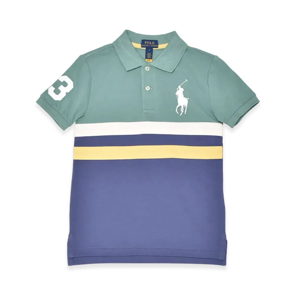 Polo Ralph Lauren Big Pony Cotton Mesh Polo Shirt Kids "Green Multi"