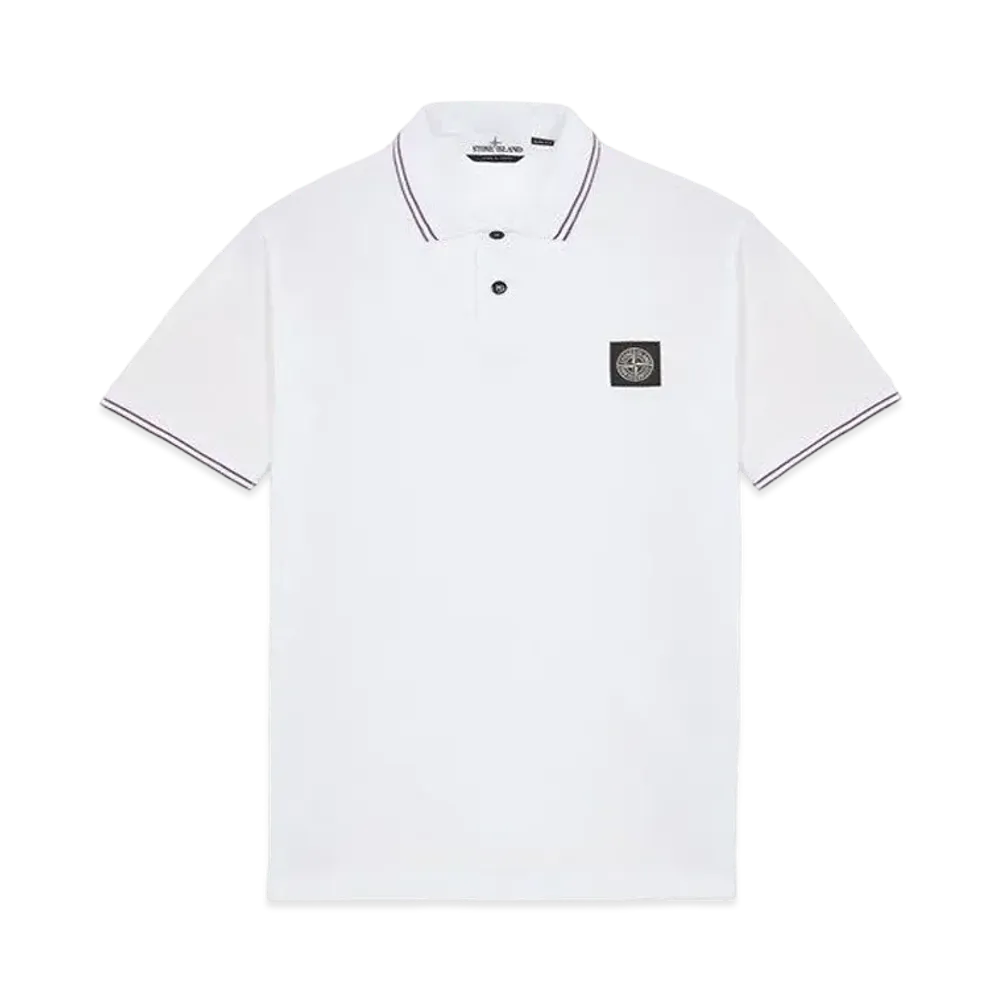 Stone Island 22S18 STRETCH COTTON PIQUE_SLIM FIT "White"
