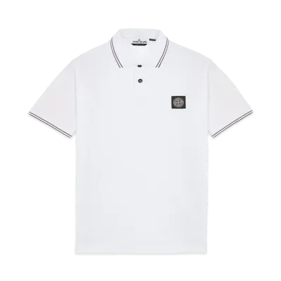 Stone Island 22S18 STRETCH COTTON PIQUE_SLIM FIT "White"