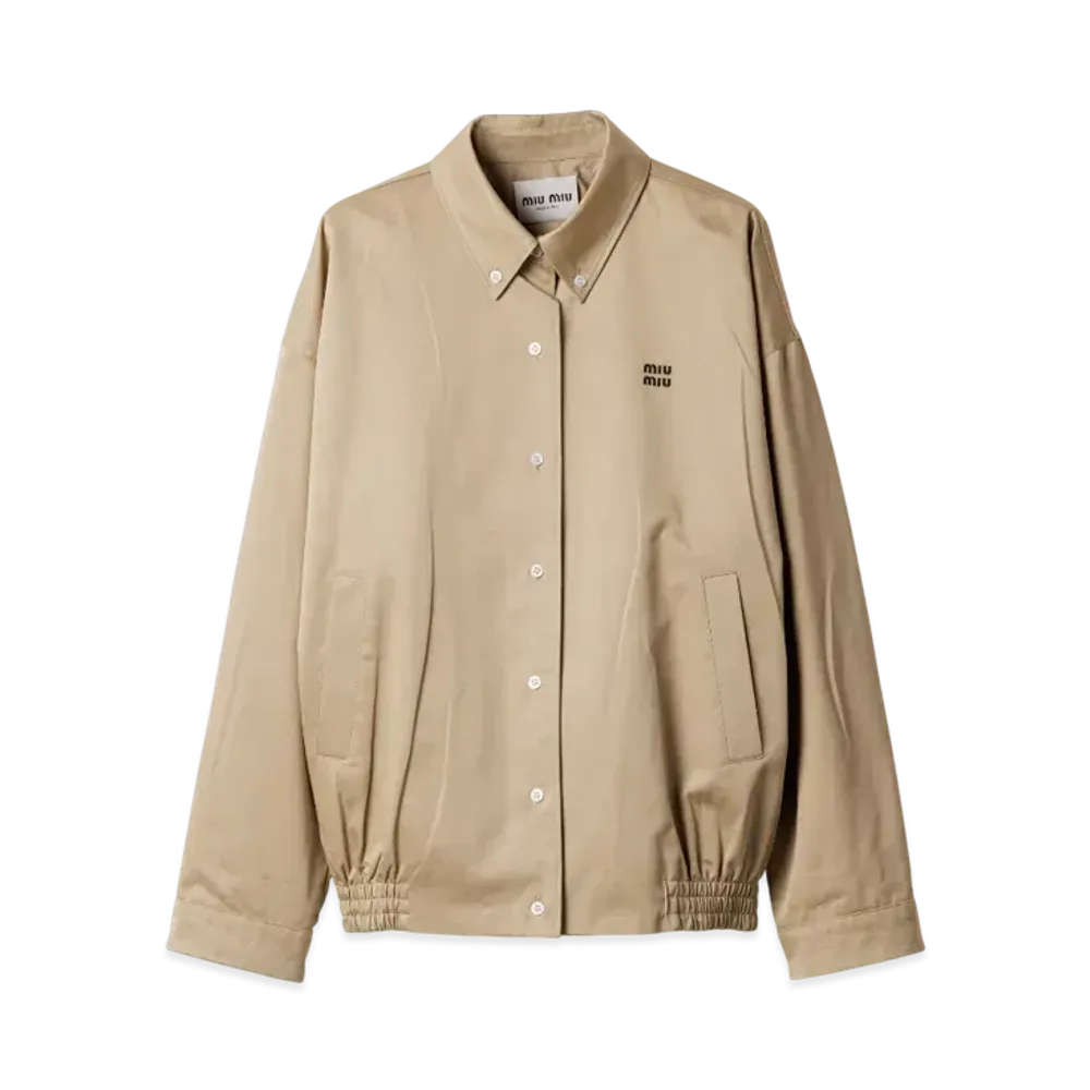 MIUMIU Women's Chino Cloth Blouson Jacket "Beige"