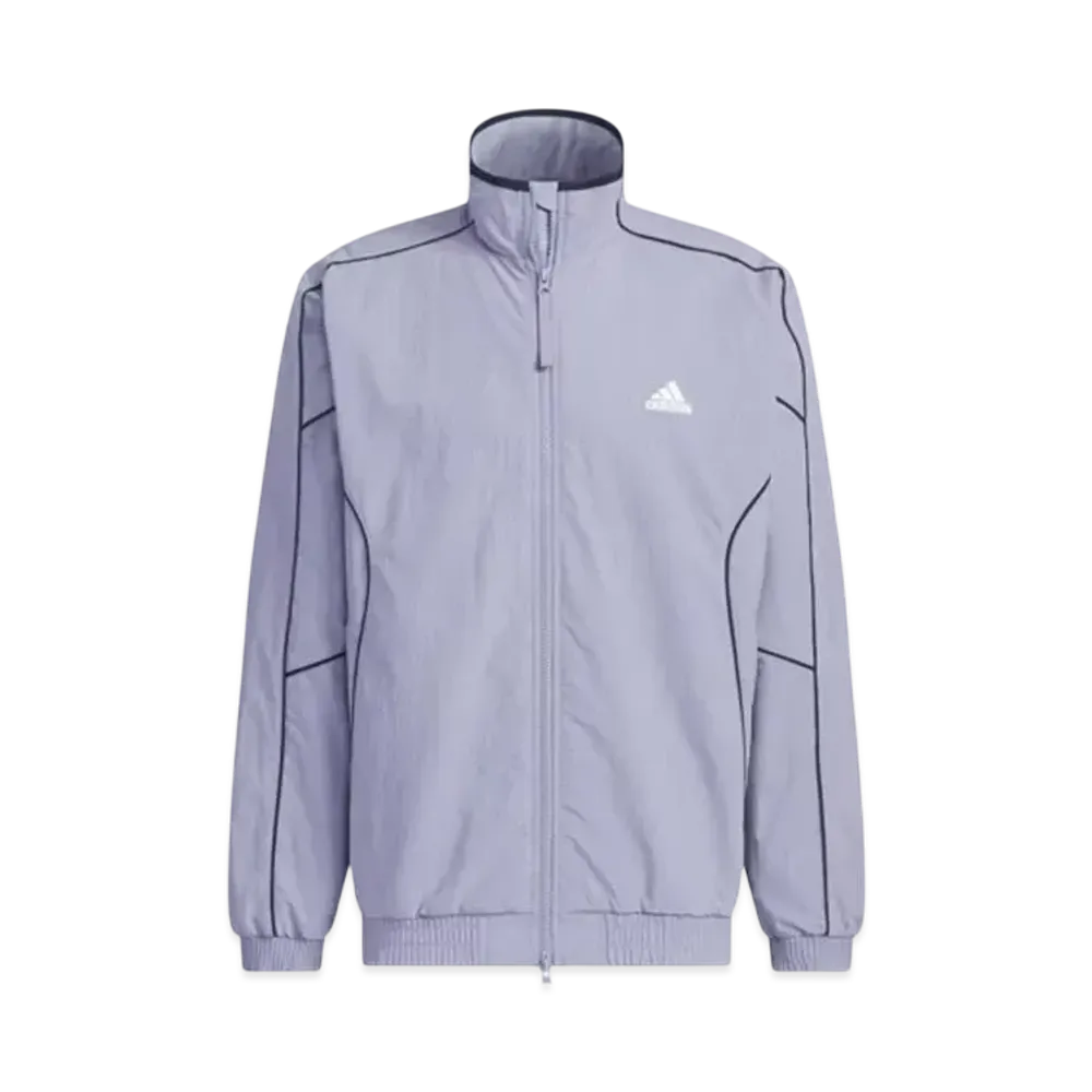 adidas Warding Loose Fit Wrinkled Nylon Woven Brushed Tricot Lined Jacket (Gender Neutral) "Silver Violet"