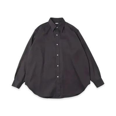A.PRESSE Double Weave Twill Regular Collar Shirt "Black"