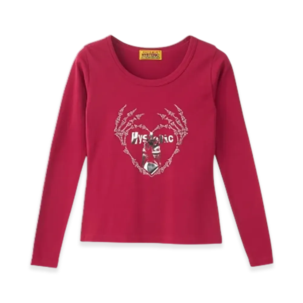 HYSTERIC GLAMOUR Skeleton Hands Chibi T-Shirt "Red"