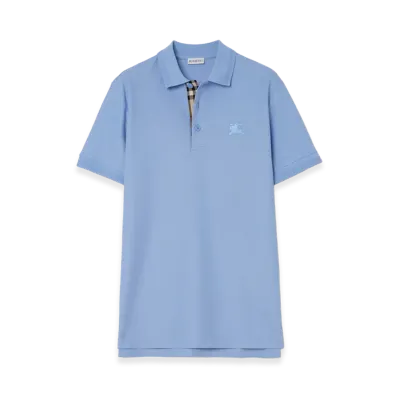 Burberry Cotton Polo Shirt "Cornflower Blue"