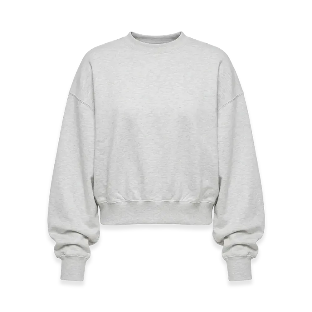 Y-3 Women's Fleece-Lined Crewneck Sweatshirt "Light Gray"