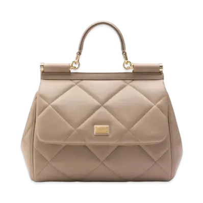 Dolce&Gabbana Sicily Bag Medium Matrasse Calfskin "Beige"
