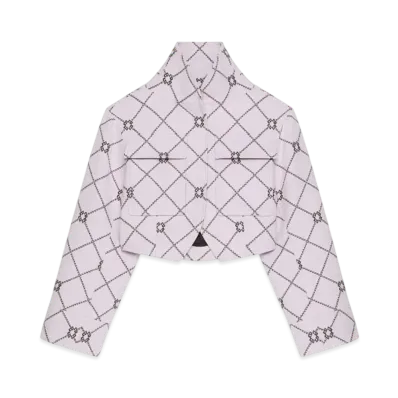 GIVENCHY Checked Jacket In Wool With Monogram 72 "Pink/Gray"