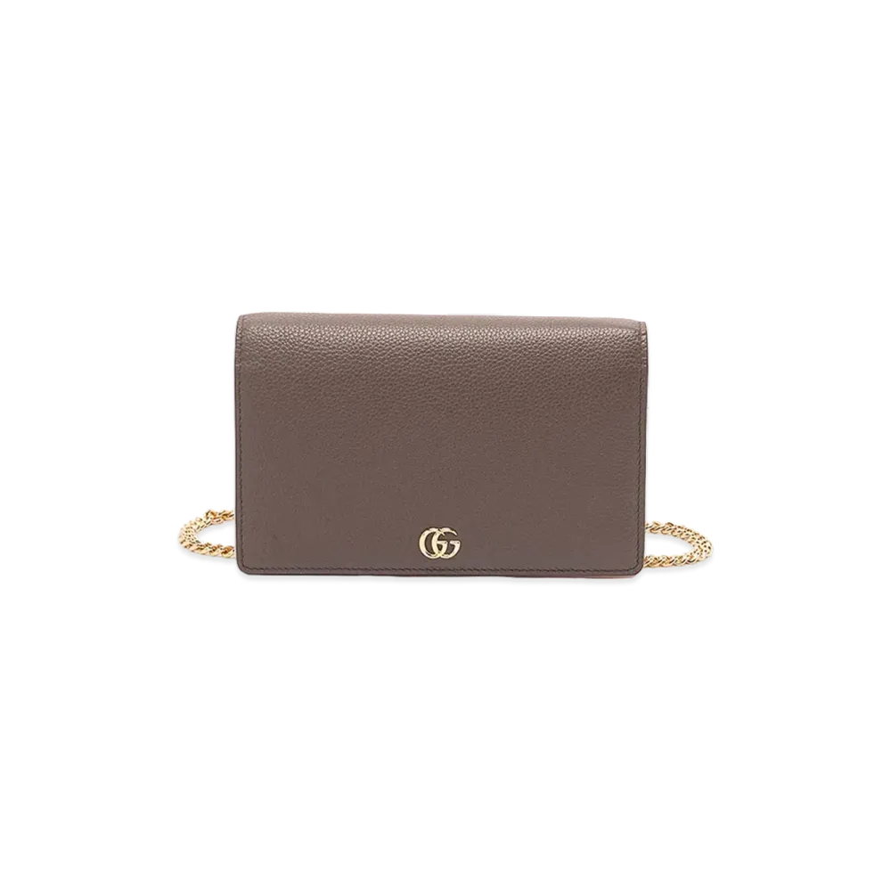 GUCCI Women's Petite Marmont Wallet "Dark Taupe Leather"