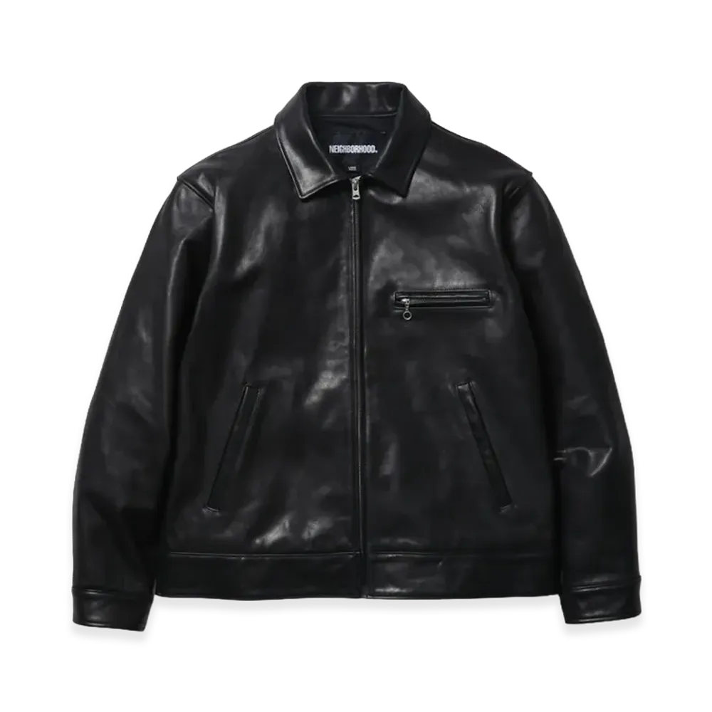 NEIGHBORHOOD Leather Sports Jacket "Black"