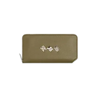 Bottega Veneta Tre Zip Around Wallet "Alga/Rock/Bone/Fondente"