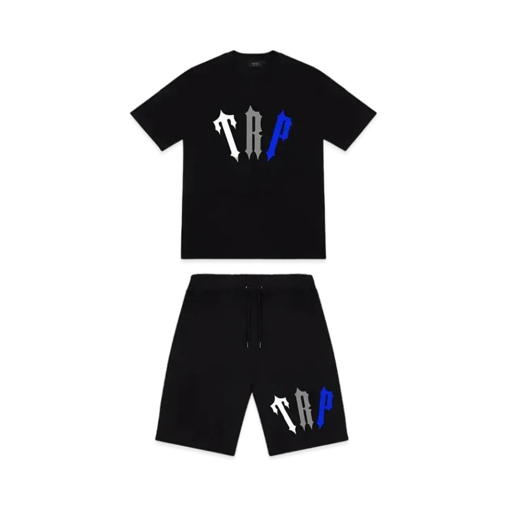 TRAPSTAR TRP Print Shorts Set "Black/Blue/Grey"
