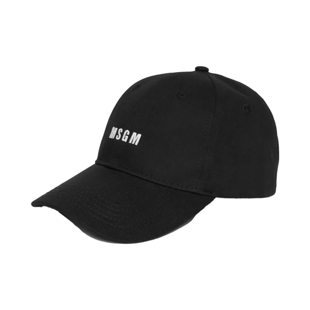MSGM Impact Logo Gabardine Baseball Cap "Black"