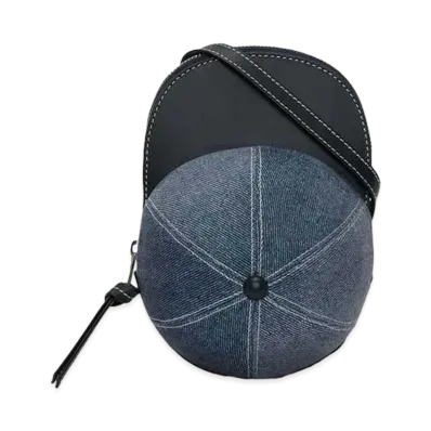 JW ANDERSON Medium Cap Velvet Denim Crossbody Bag "Blue"