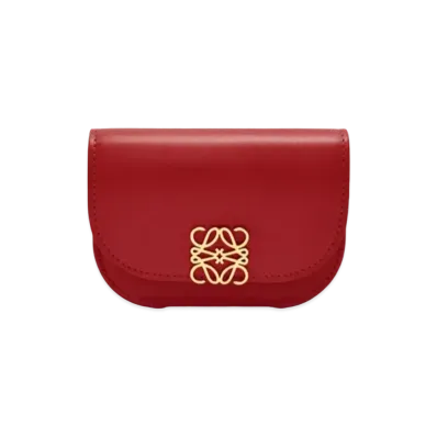 LOEWE Goya Cardholder In Silk Calfskin "Deep Red"