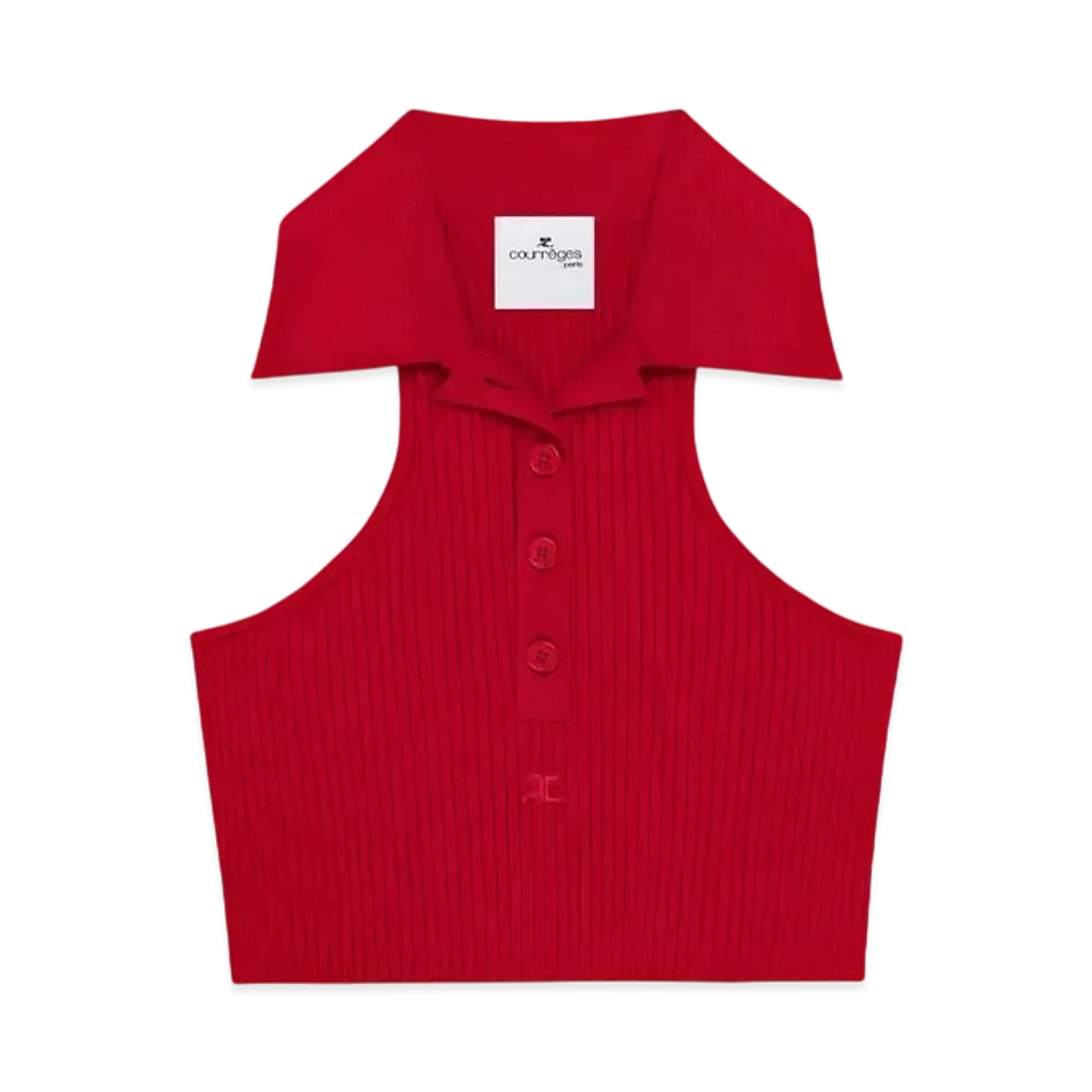 Courreges Scuba Knit Top "Ruby"