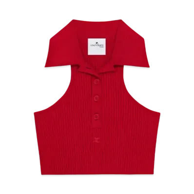 Courreges Scuba Knit Top "Ruby"