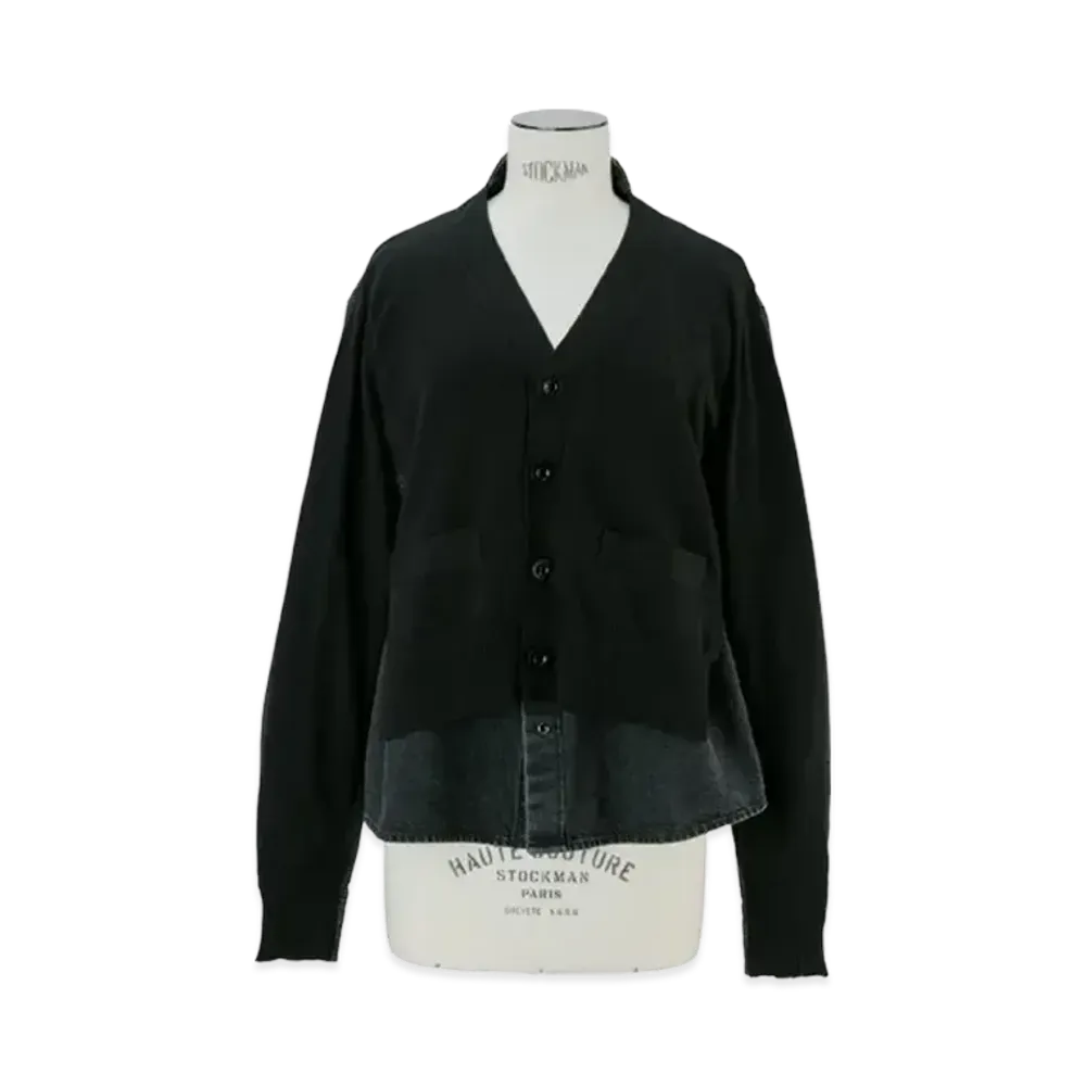 sacai Denim x Knit Cardigan "Black"