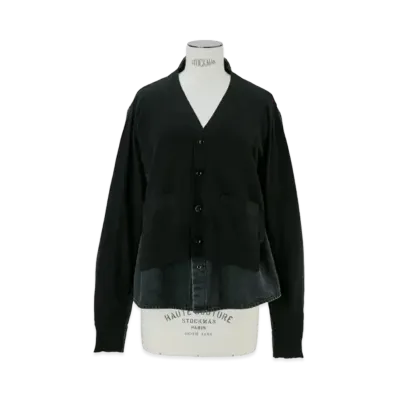 sacai Denim x Knit Cardigan "Black"