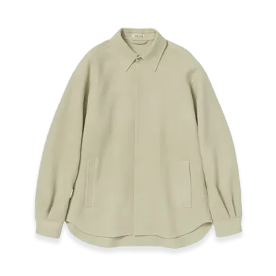 AURALEE Double Cloth Pile Mosser Hand Sewn Shirts Blouson "Light Khaki"