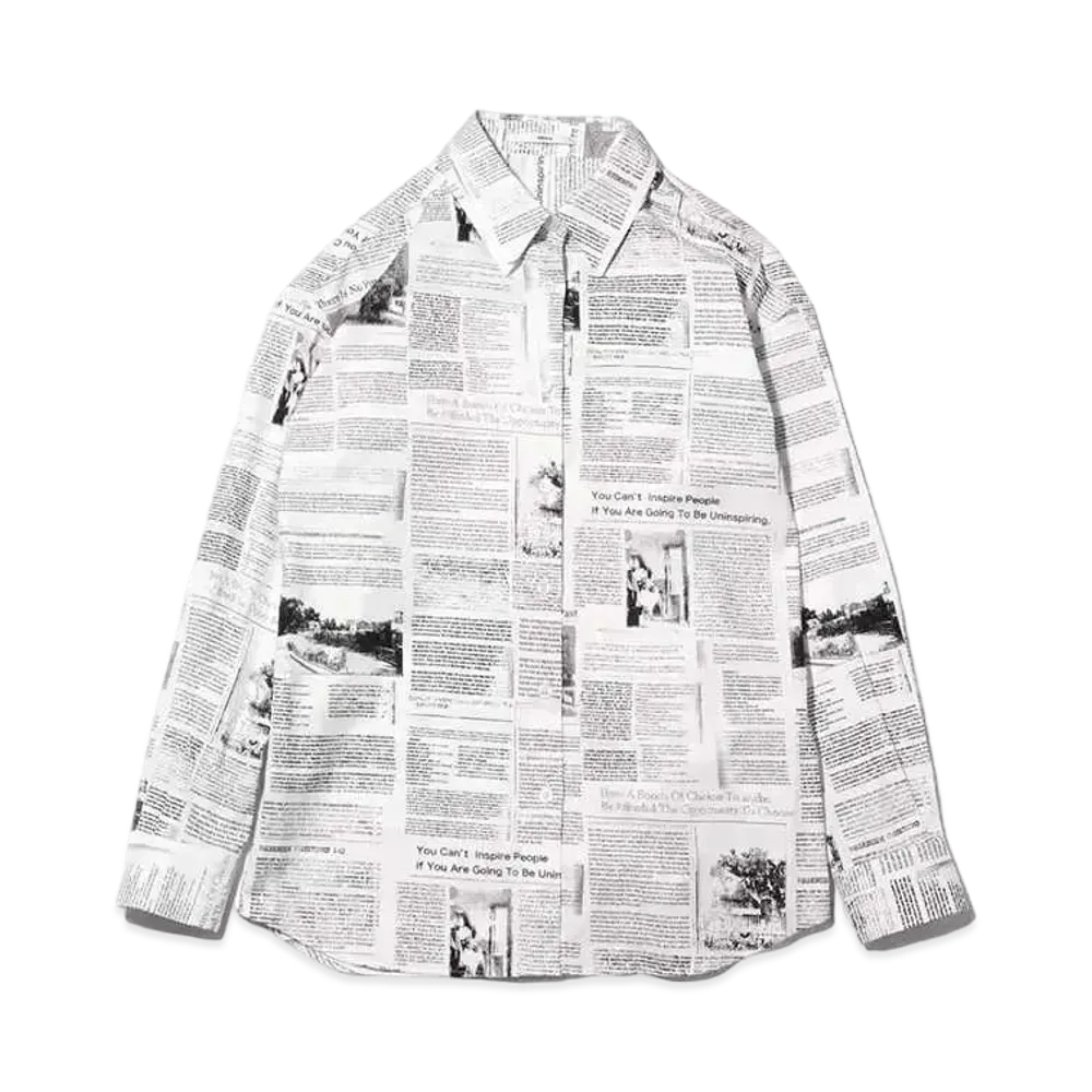 atmos pink Printed Setup Shirt "News"