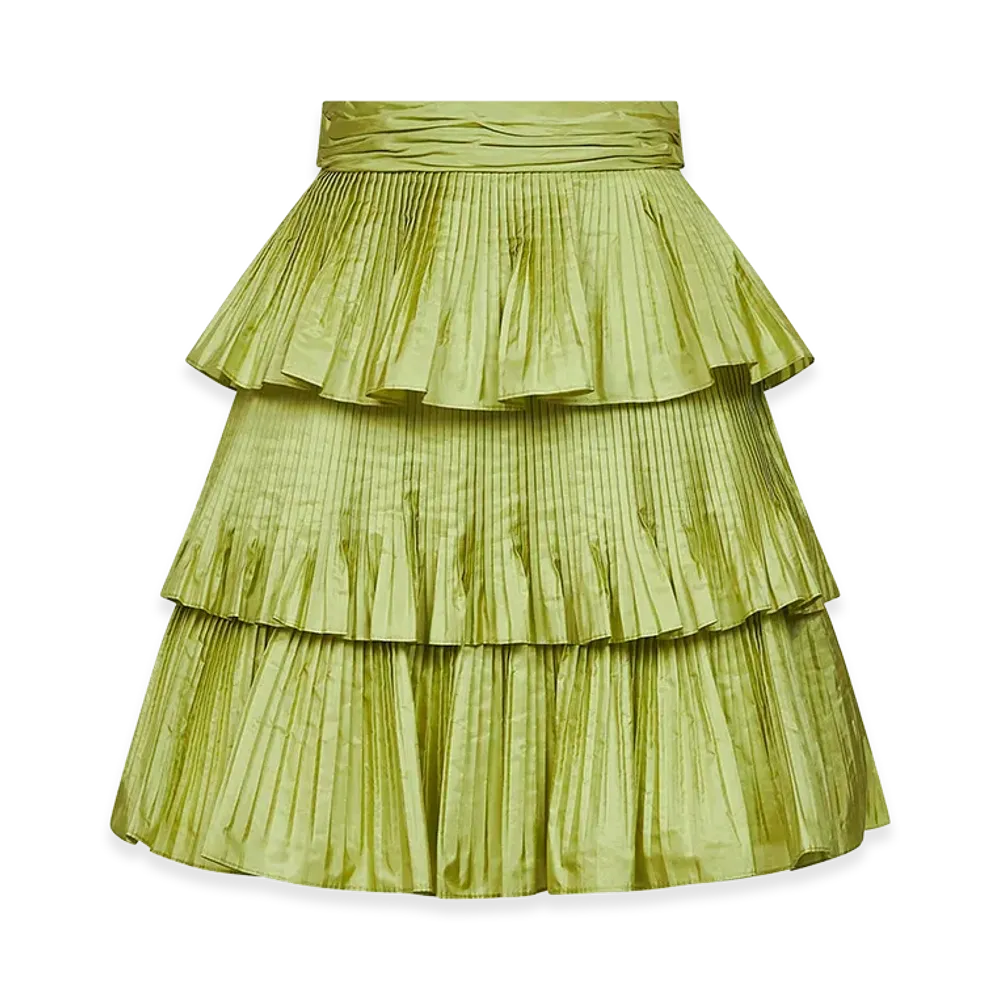 Valentino Women's Taffeta Mini Skirt "Acid Green"