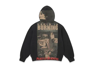 Supreme Paris is Burning Zip Up Hooded Sweatshirt "Black"