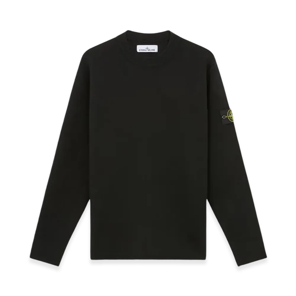 Stone Island 538A7 Double Weave RWS Wool Loose Fit Crewneck Sweater - 24FW "Black"