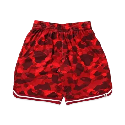 A BATHING APE COLOR CAMO WIDE FIT BASKETBALL SHORTS "Red"