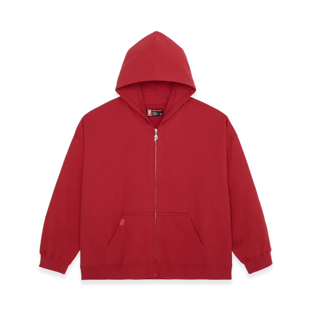 POINTLESS JOURNEY PJ Basic Zip Hoodie "Red"