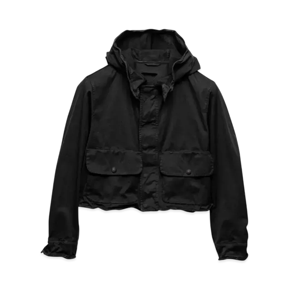 PRADA Men's Cropped Cotton Blouson Jacket "Black"