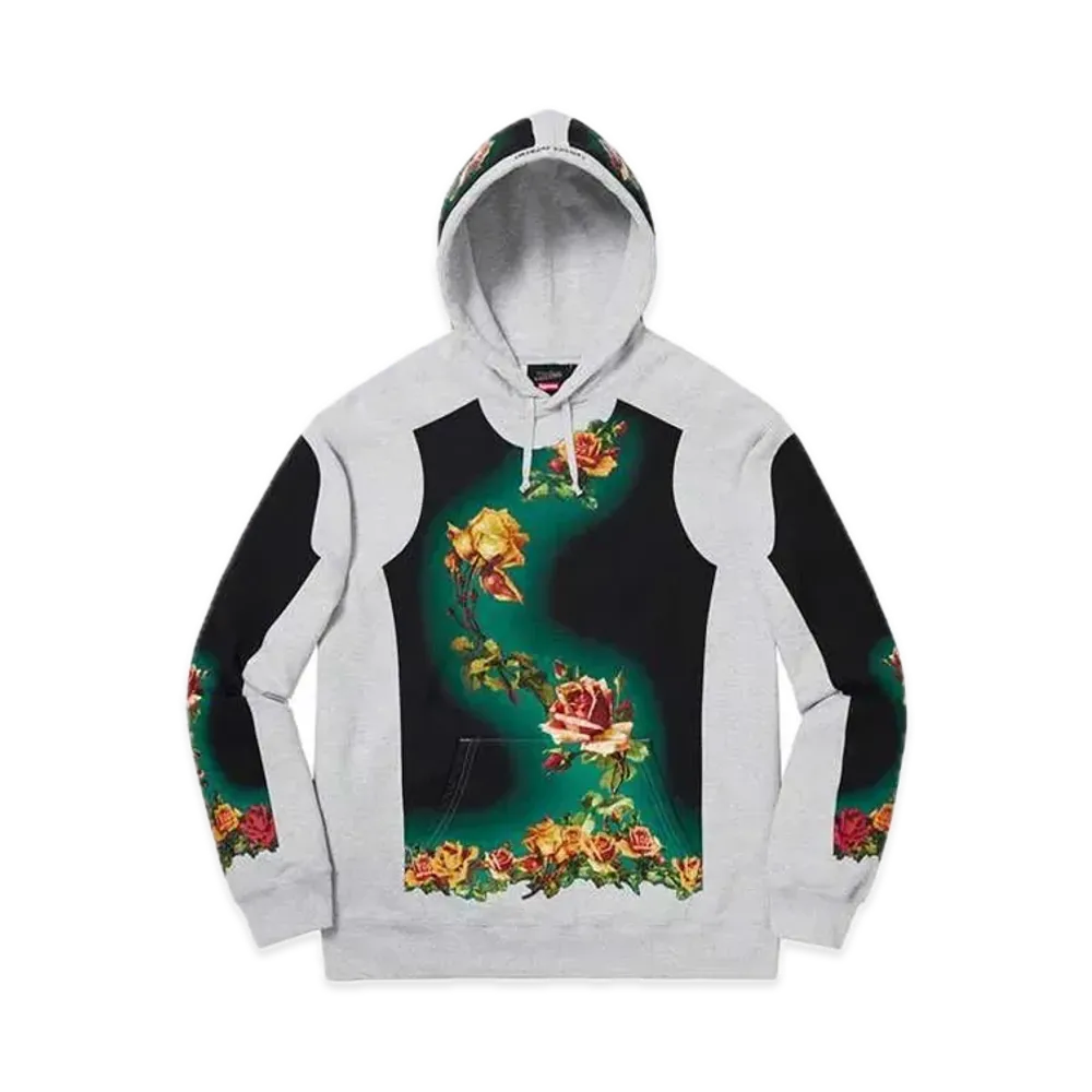 Supreme x Jean Paul Gaultier Floral Print Hooded Sweatshirt "Heather Grey"