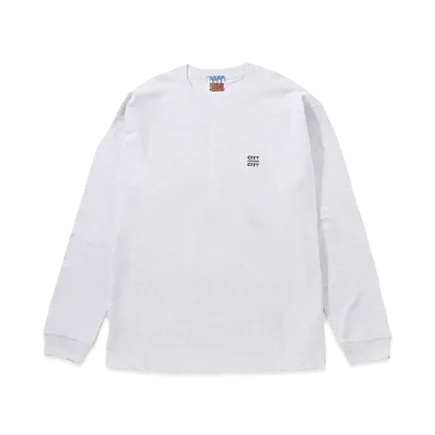 CITY COUNTRY CITY EMBROIDERED LOGO COTTON L/S T-SHIRT "AH GRAY"