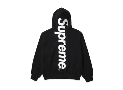 Supreme Satin Applique Hooded Sweatshirt "Black"