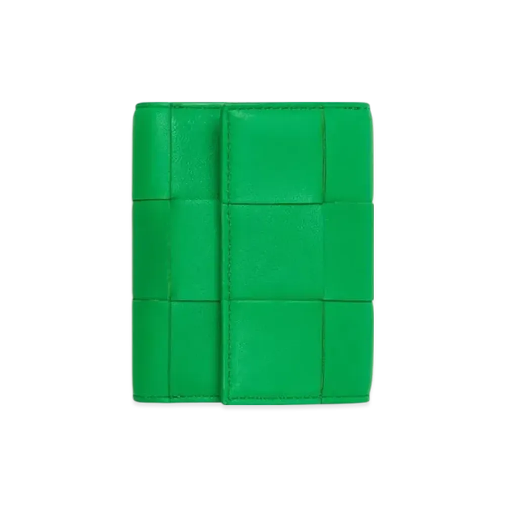 Bottega Veneta Cassette Tri-Fold Zip Wallet "Parakeet"