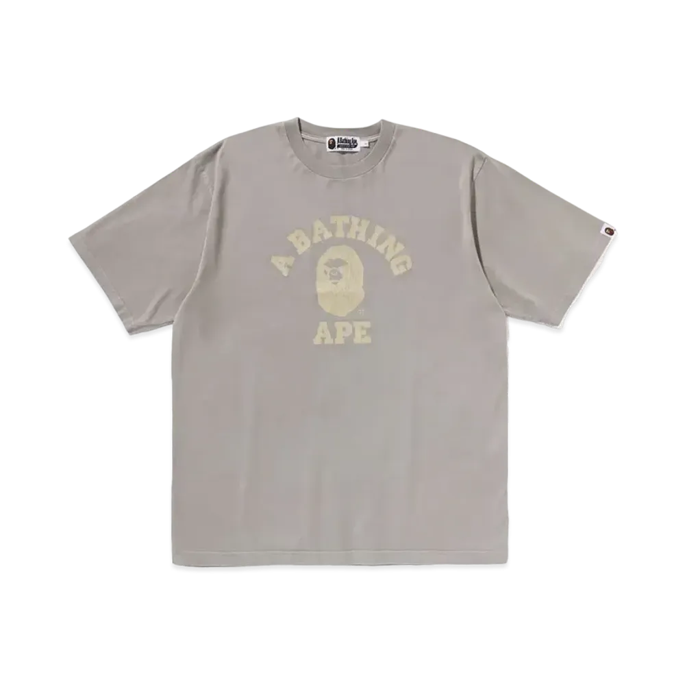 A BATHING APE Overdye College Relaxed Fit Tee "Ivory"