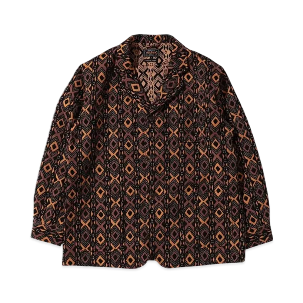 BEAMS 4B Cuffs Jacket Batik Stripe Jacquard "Batik"