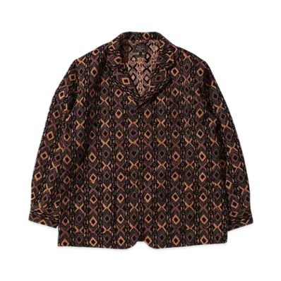 BEAMS 4B Cuffs Jacket Batik Stripe Jacquard "Batik"