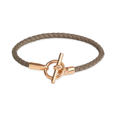 Hermes Glenan Bracelet Swift "Rose Gold/Etoupe"
