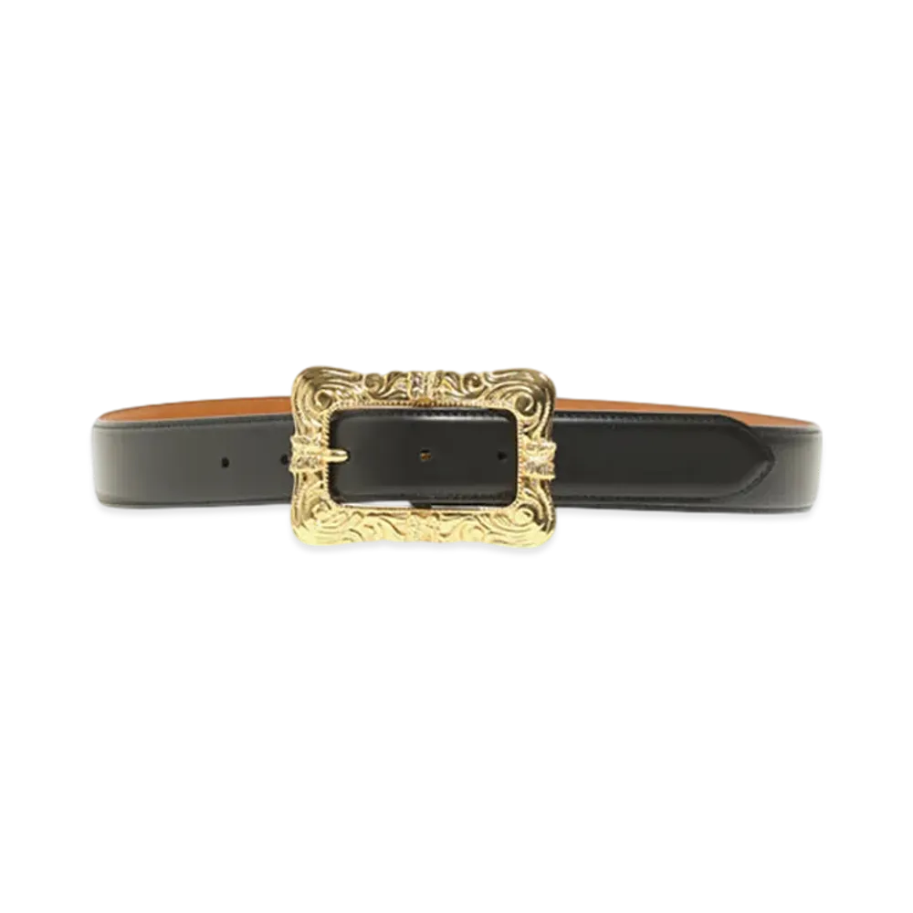 NEEDLES Papillon Square Buckle Belt - Steer "Black"