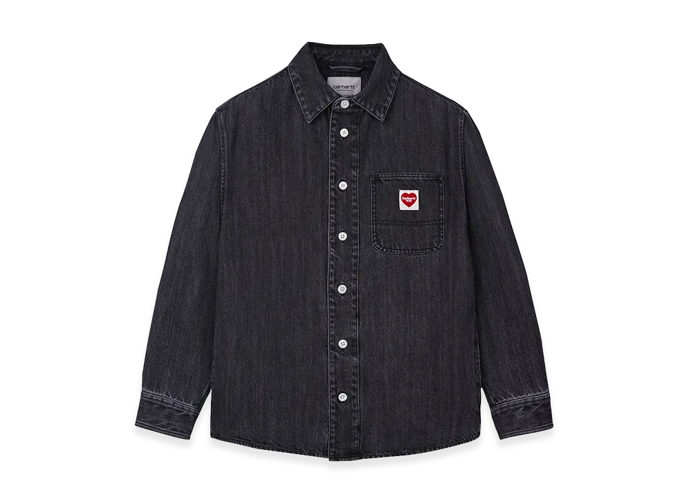 Carhartt WIP L/S Ethan Shirt "Black/Enzyme Bleach Washed"