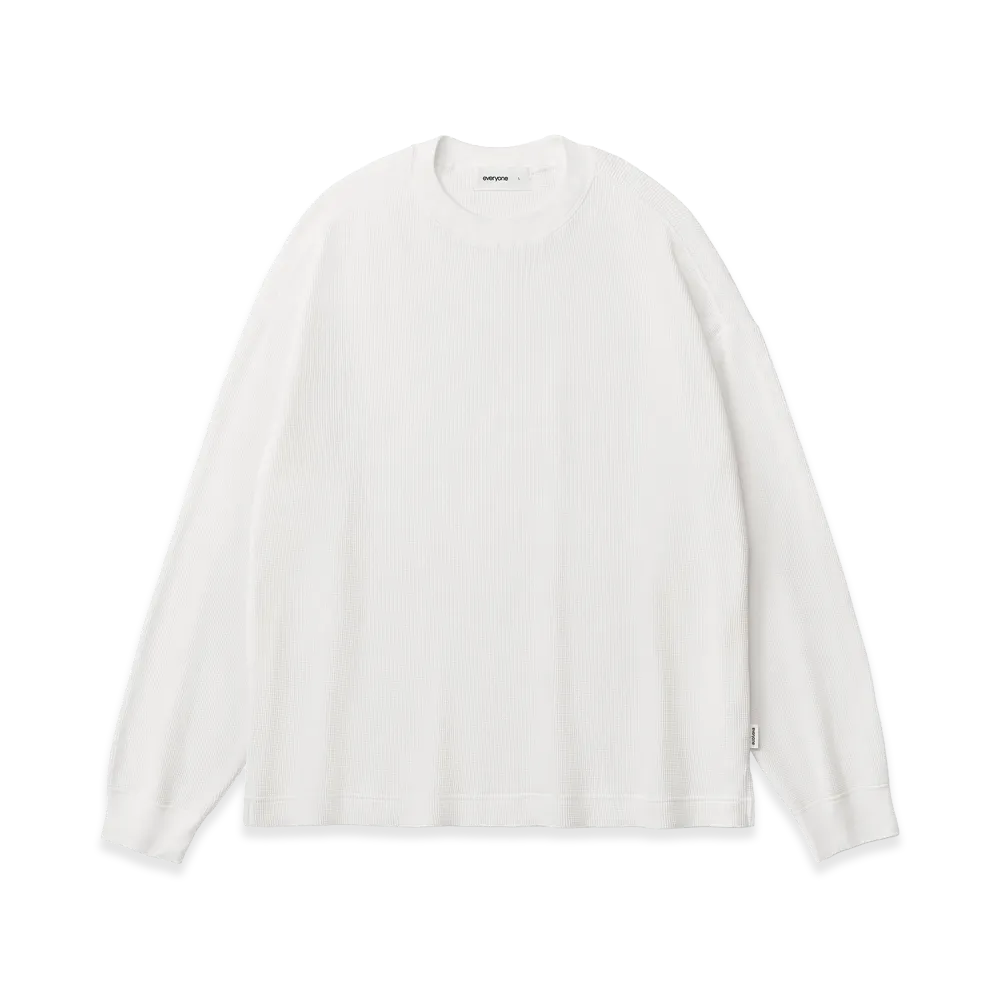 everyone Surf Knit Long Sleeve Tee Shirt "White"