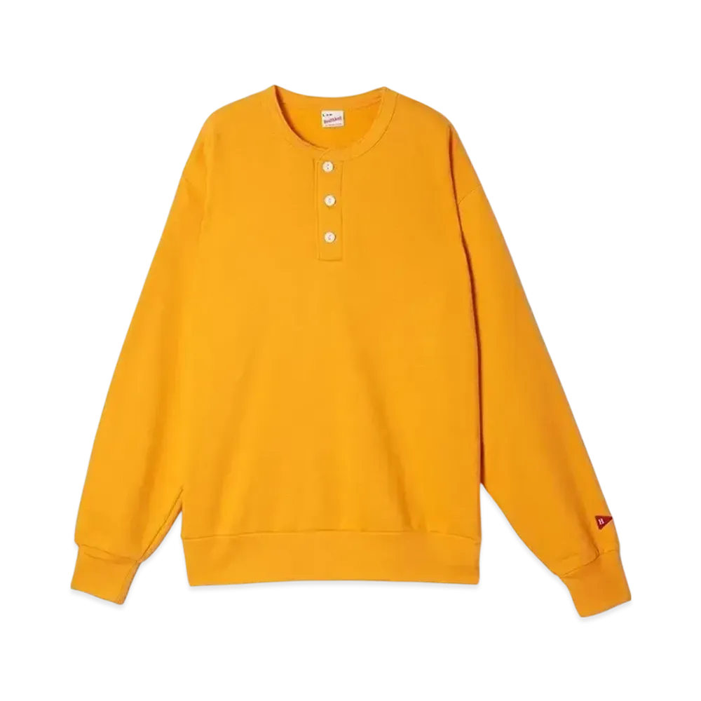 Healthknit Classic Sweat Henley Neck Long Sleeve "Mustard"