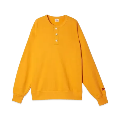 Healthknit Classic Sweat Henley Neck Long Sleeve "Mustard"