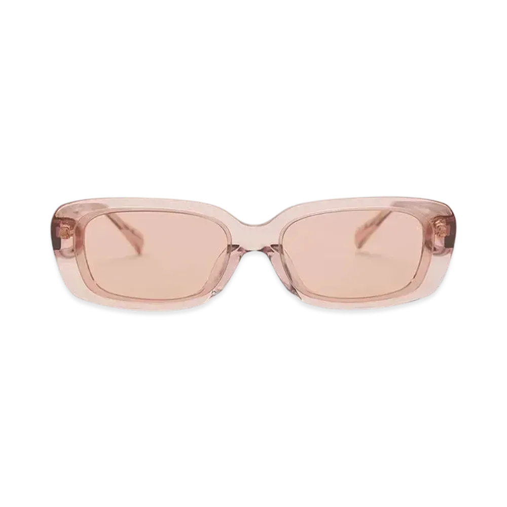 CHARLES & KEITH Rectangular Recycled Acetate Sunglasses "Pink"