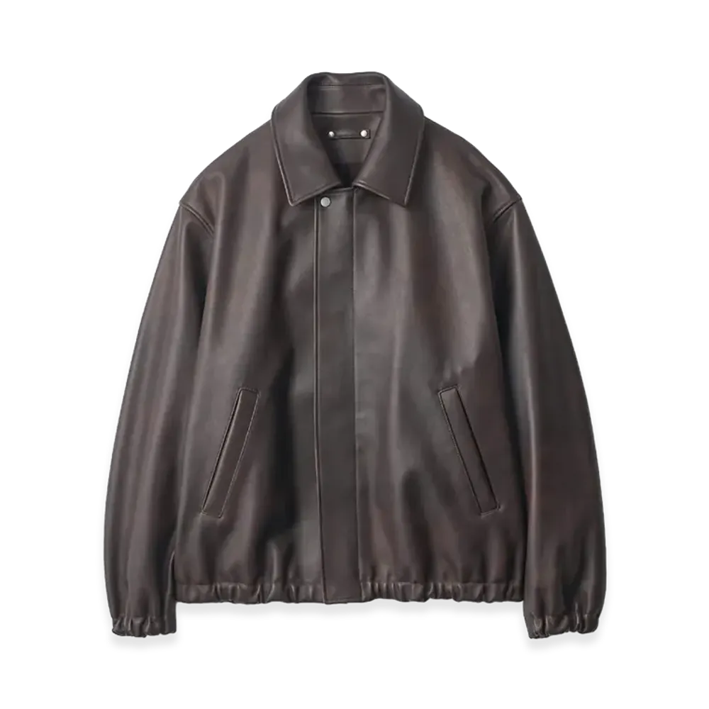 ssstein Sheep Leather Zip Short Jacket "Dark Brown"