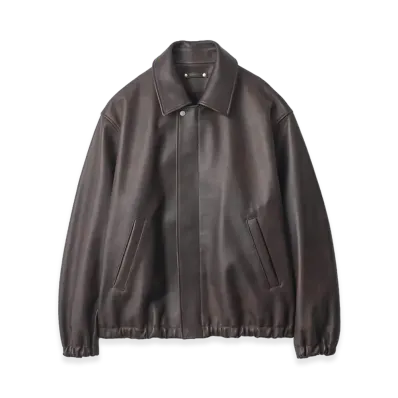ssstein Sheep Leather Zip Short Jacket "Dark Brown"