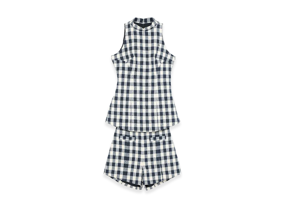 ANDMARY Women's Abbie Gingham Check Set Up "Navy"