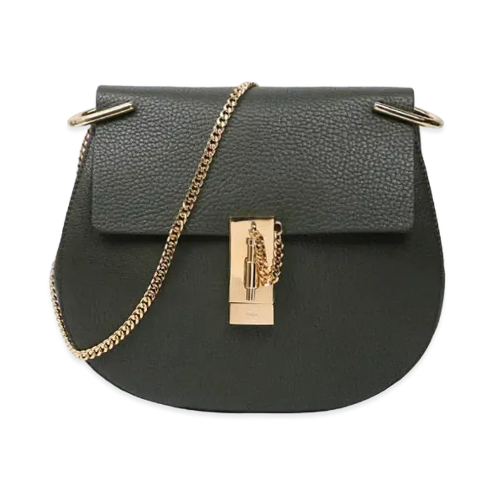 Chloe Drew Leather Chain Shoulder Bag "Black"