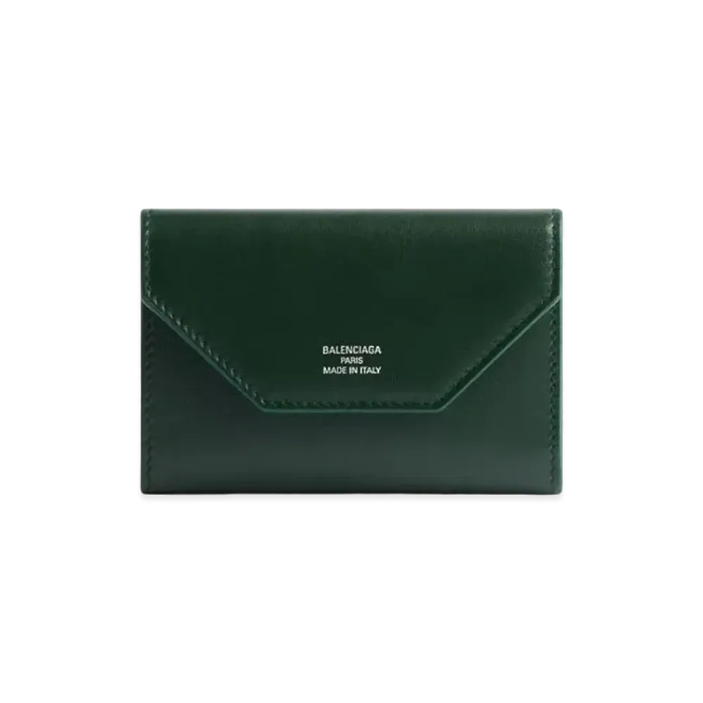 BALENCIAGA Envelope Key Case with Split Ring Smooth Calfskin Japan Exclusive "Dark Green"