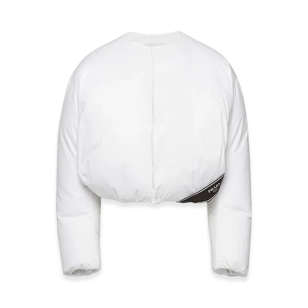 PRADA Cropped Cotton Down Jacket "White"